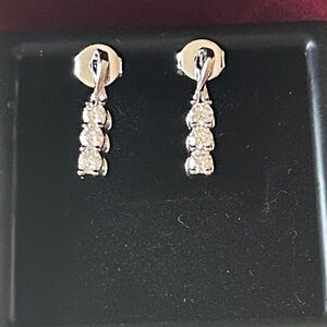 Moissanite Diamond Silver Drop‎ Earrings